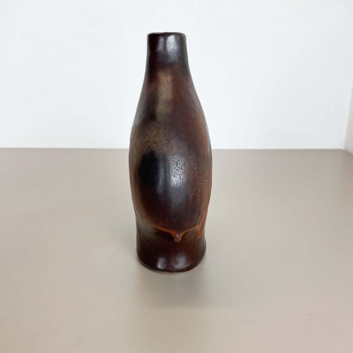 German Fat Lava Ceramic Pottery Vase by Gerda Heukoth for Carstens Tönnieshof, 1970s