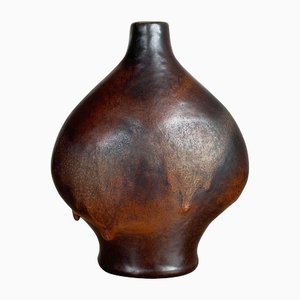 German Fat Lava Ceramic Pottery Vase by Gerda Heukoth for Carstens Tönnieshof, 1970s-QZ-1143244