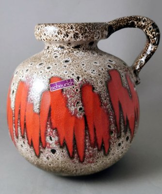 German Fat Lava Colored and Glazed Ceramic Pitcher with Handle from Scheurich, 1968-QRS-1721560