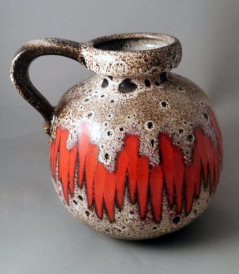 German Fat Lava Colored and Glazed Ceramic Pitcher with Handle from Scheurich, 1968-QRS-1721560