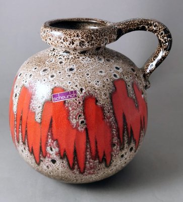 German Fat Lava Colored and Glazed Ceramic Pitcher with Handle from Scheurich, 1968-QRS-1721560