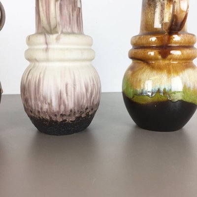 German Fat Lava Pottery Vases from Scheurich, 1970s, Set of 3-QZ-1143219