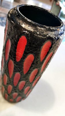 German Fat Lava Style Colored Glazed Ceramic Vase-QRS-1299836