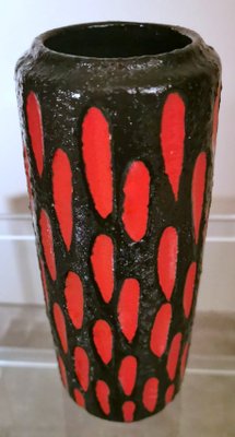 German Fat Lava Style Colored Glazed Ceramic Vase-QRS-1299836