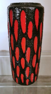 German Fat Lava Style Colored Glazed Ceramic Vase-QRS-1299836