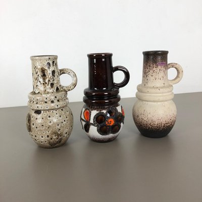 German Fat Lava Vienna Vases from Scheurich, 1970s, Set of 3-QZ-1077048