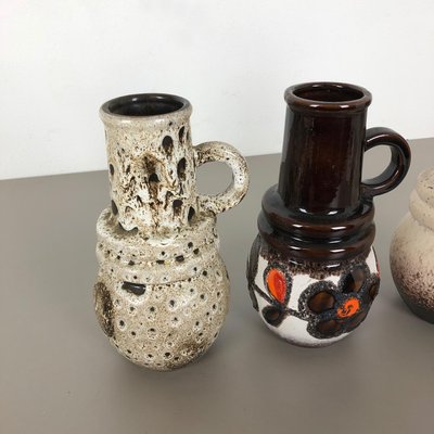 German Fat Lava Vienna Vases from Scheurich, 1970s, Set of 3-QZ-1077048