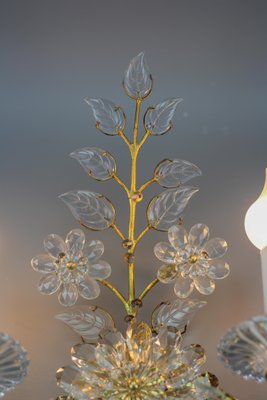 German Floral Wall Sconce in Crystal and Brass by Palwa for Palme & Walter, 1960s-KEG-1192988