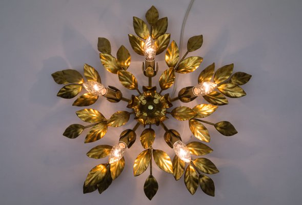 German Florentine Style Gilded Wall or Ceiling Lamp, 1960s-KQB-897094