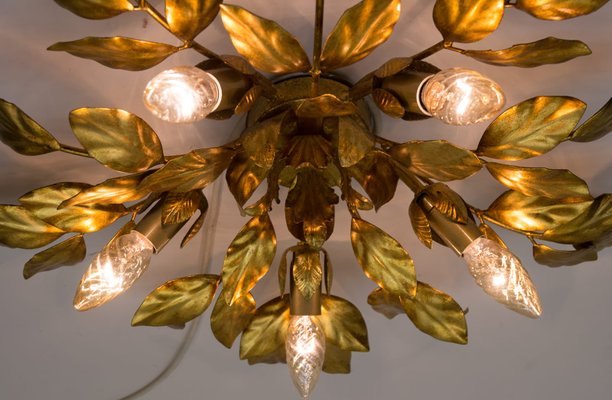 German Florentine Style Gilded Wall or Ceiling Lamp, 1960s-KQB-897094