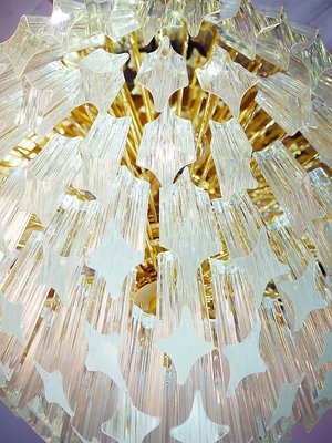 German Flush Mount Chandelier in Crystal Prism & Gilt-Brass from Palwa, 1960s-DEK-932433