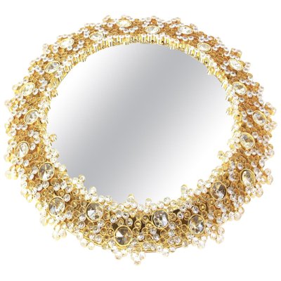 German Gilded Brass and Crystal Glass Backlit Mirror from Palwa-UGR-1086156