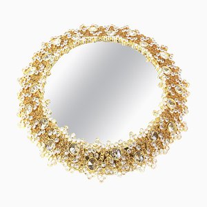 German Gilded Brass and Crystal Glass Backlit Mirror from Palwa-UGR-1086156