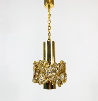 German Gilt Brass and Crystal Glass Chandeliers by Palwa, 1970s, Set of 2-PUK-1113707