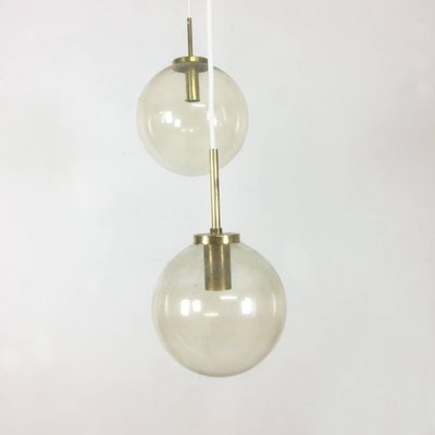 German Glass Ball Pendant Lamps from Glashütte Limburg, Set of 3-QZ-1053258