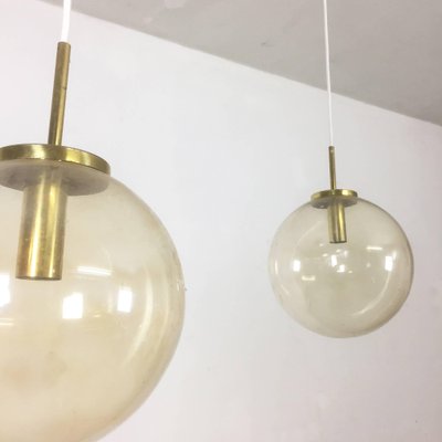 German Glass Ball Pendant Lamps from Glashütte Limburg, Set of 3-QZ-1053258