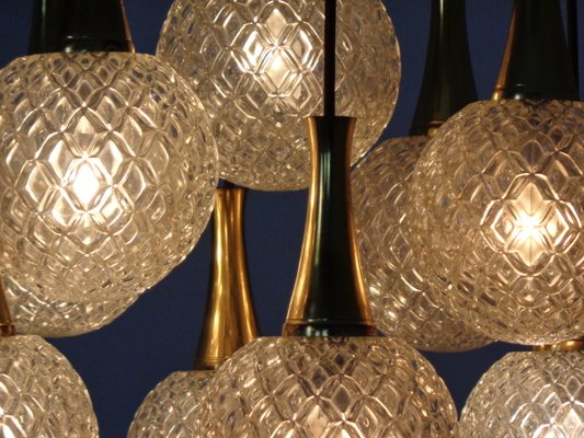 German Glass & Brass Cascade Ceiling Lamp, 1960s-RDW-1062311