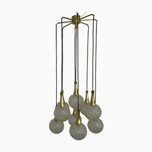 German Glass & Brass Cascade Ceiling Lamp, 1960s-RDW-1062311