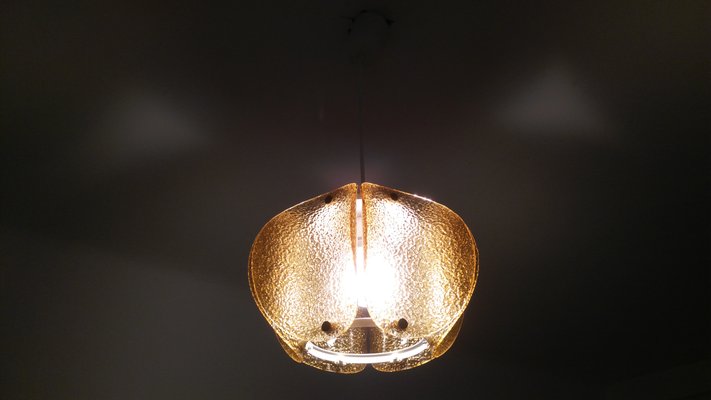 German Glass Pendant Lamp, 1970s-TZ-547775