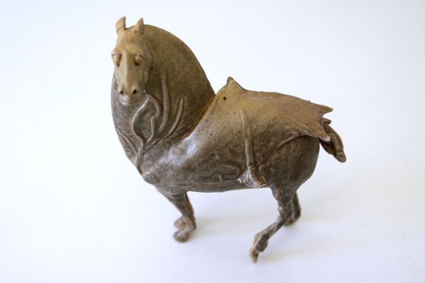 German Glazed Pottery Horse Sculpture by Harro Frey, 1970s-WPT-627394