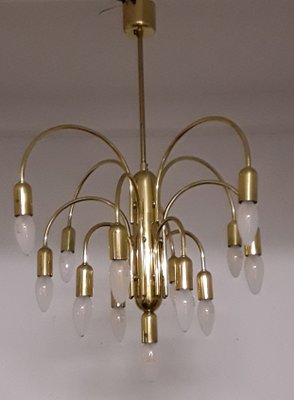 German Gold-Colored Chandelier with from Sölken, 1970s-HOI-1142487