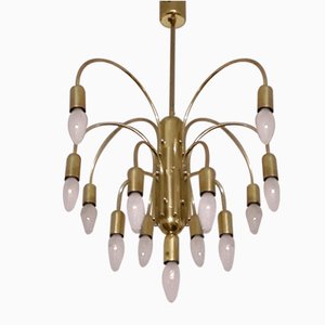 German Gold-Colored Chandelier with from Sölken, 1970s-HOI-1142487