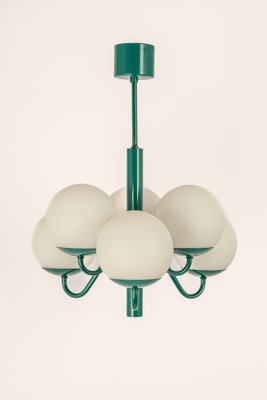 German Green & Opal Glass Sputnik Pendant Light, 1970s-UGR-1324645