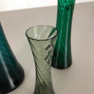 German Hand Blown Crystal Glass Vases by Alfred Taube, 1960s, Set of 3-QZ-1075168