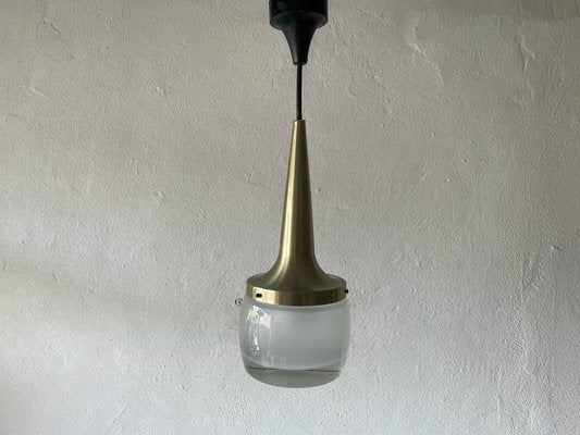 German Heavy Ice Glass Pendant Lamp from Staff, 1960s-RDS-1193037