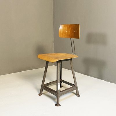 German Industrial Wood & Metal Chair, 1930s-GDD-1333934