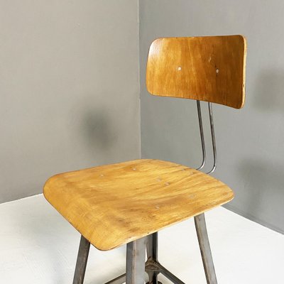 German Industrial Wood & Metal Chair, 1930s-GDD-1333934