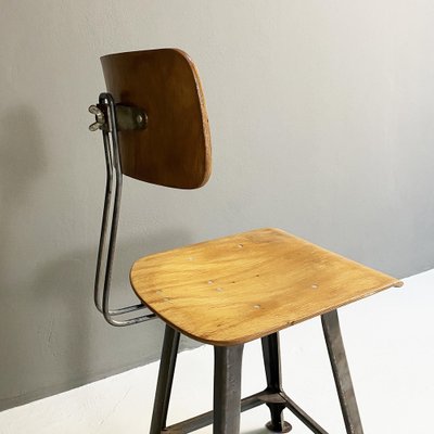 German Industrial Wood & Metal Chair, 1930s-GDD-1333934