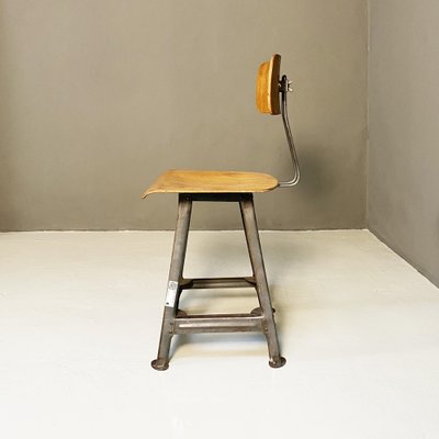 German Industrial Wood & Metal Chair, 1930s-GDD-1333934