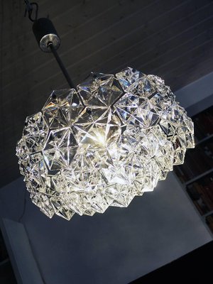 German Kinkeldey Chromed Crystal Chandelier from Kinkeldey, 1960s-DEK-932421