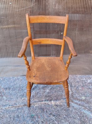 German Landlord Armchair in Elm and Beech Wood, 1900s-HOI-2043467