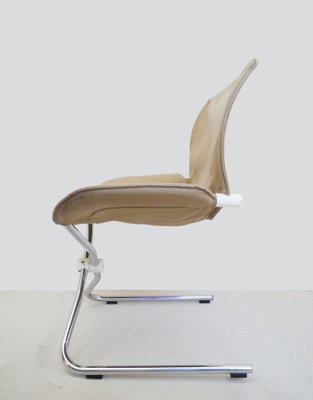 German Leather and Chrome Folding Swivel Chair by Simon Desata for Cor, 1980s-DEK-550100