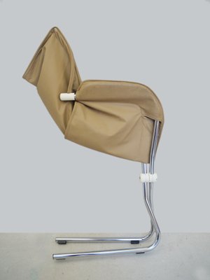 German Leather and Chrome Folding Swivel Chair by Simon Desata for Cor, 1980s-DEK-550100