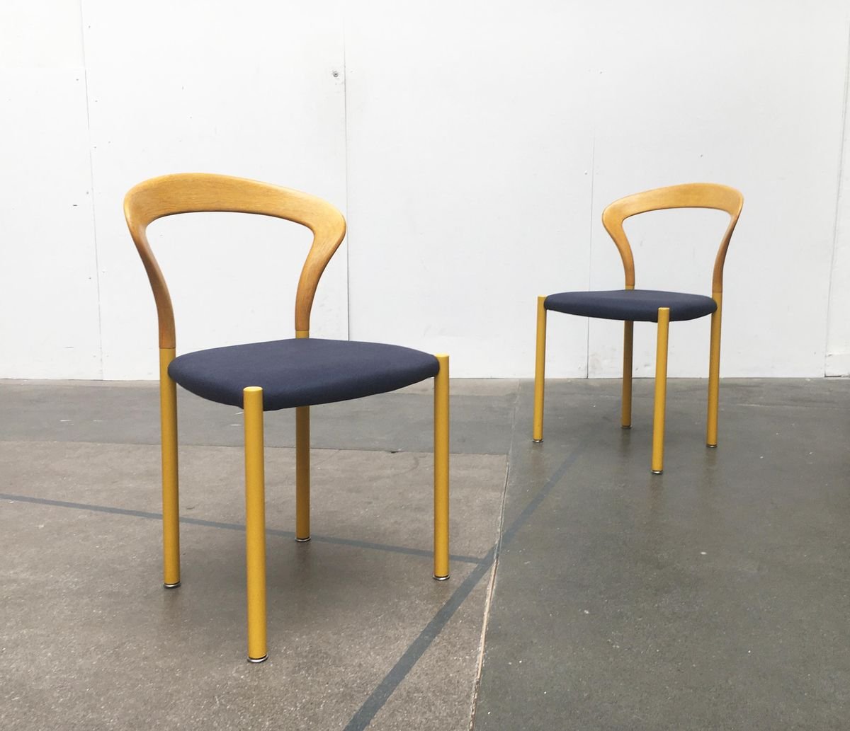 German Lotus Stacking Chairs and Table by Hartmut Lohmeyer for Kusch+Co, Set of 3