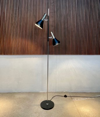 German Minimalist Chromed Floor Lamp with Adjustable Spotlights from Hustadt Leuchten, 1960s-JP-1098459