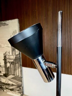 German Minimalist Chromed Floor Lamp with Adjustable Spotlights from Hustadt Leuchten, 1960s-JP-1098459