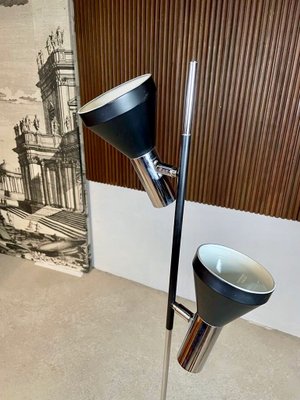 German Minimalist Chromed Floor Lamp with Adjustable Spotlights from Hustadt Leuchten, 1960s-JP-1098459