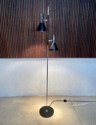 German Minimalist Chromed Floor Lamp with Adjustable Spotlights from Hustadt Leuchten, 1960s-JP-1098459