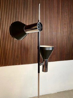 German Minimalist Chromed Floor Lamp with Adjustable Spotlights from Hustadt Leuchten, 1960s-JP-1098459