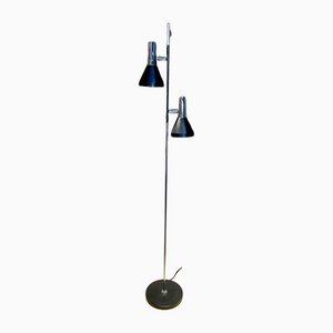 German Minimalist Chromed Floor Lamp with Adjustable Spotlights from Hustadt Leuchten, 1960s-JP-1098459