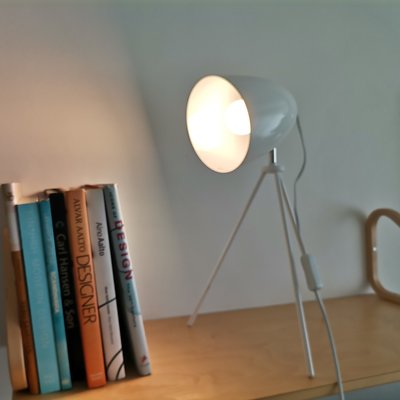 German Modern Glossy White Table Tripod Lamp from Casalux, 2000s-SCS-1220658