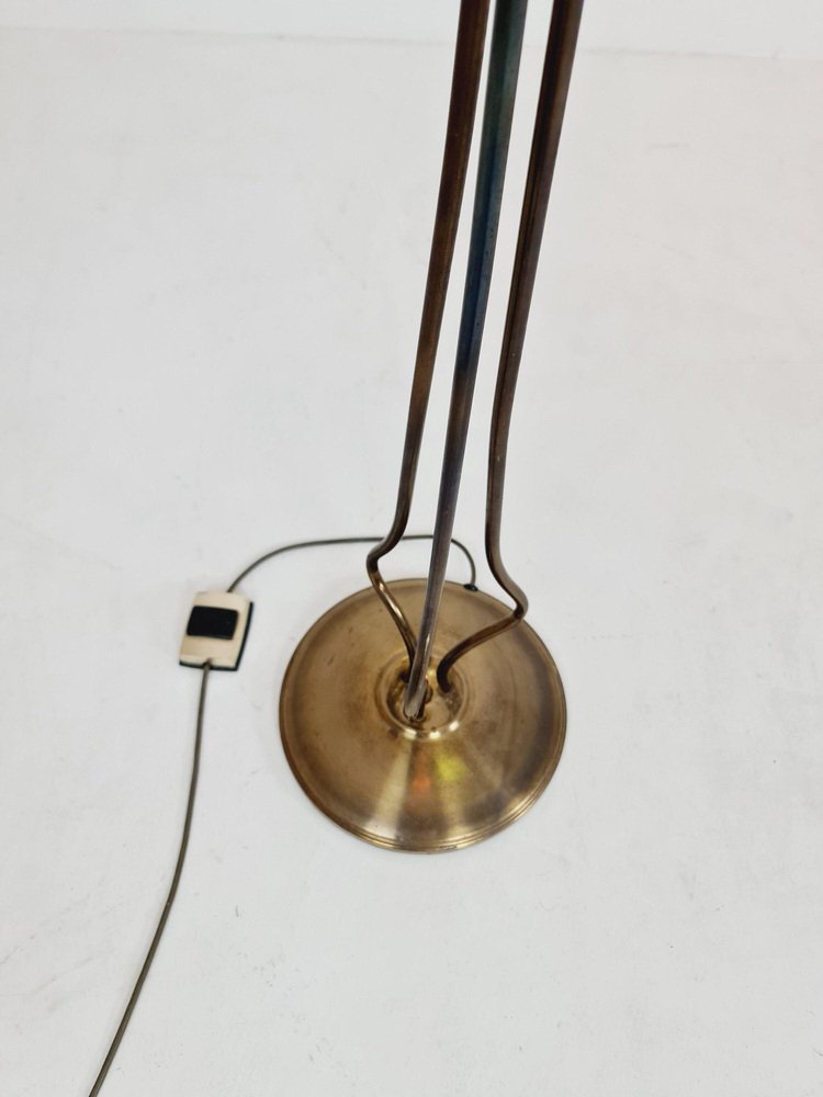 German Modern Three Flex Arms Brass Floor Lamp, 1950s