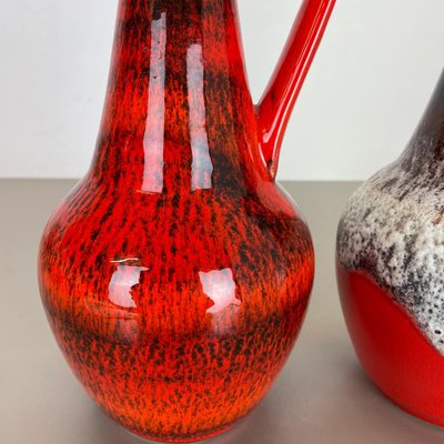 German Multi-Color Fat Lava Op Art Pottery Vase from BAY Ceramics, 1970s, Set of 2-QZ-1257937