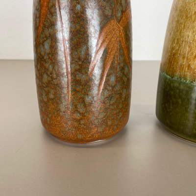 German Multi-Color Pottery Fat Lava Vases from Scheurich, 1970s, Set of 2-QZ-1169016