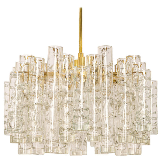 German Murano Glass Tubes Chandelier by Doria, 1960s