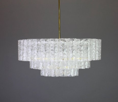 German Murano Ice Glass Tubes Chandelier by Doria, 1960s-UGR-1085500